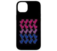 Drôle Dinosaures Pixel Art LGBT Bisexuel Drapeau Coque pour iPhone 14 Plus