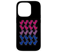 Drôle Dinosaures Pixel Art LGBT Bisexuel Drapeau Coque pour iPhone 14 Pro