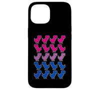 Drôle Dinosaures Pixel Art LGBT Bisexuel Drapeau Coque pour iPhone 15