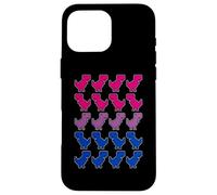 Drôle Dinosaures Pixel Art LGBT Bisexuel Drapeau Coque pour iPhone 16 Pro Max