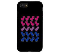 Drôle Dinosaures Pixel Art LGBT Bisexuel Drapeau Coque pour iPhone SE (2020) / 7/8