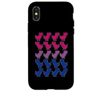 Drôle Dinosaures Pixel Art LGBT Bisexuel Drapeau Coque pour iPhone X/XS
