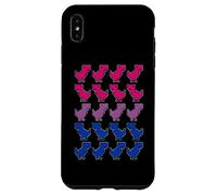 Drôle Dinosaures Pixel Art LGBT Bisexuel Drapeau Coque pour iPhone XS Max
