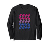 Drôle Dinosaures Pixel Art LGBT Bisexuel Drapeau Manche Longue