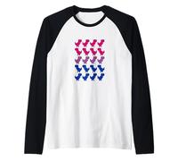 Drôle Dinosaures Pixel Art LGBT Bisexuel Drapeau Manche Raglan