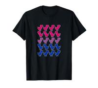 Drôle Dinosaures Pixel Art LGBT Bisexuel Drapeau T-Shirt