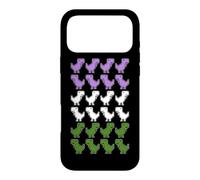 Drôle Dinosaures Pixel Art LGBT Genre Queer Drapeau Coque pour iPhone 17 Pro Max