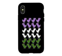 Drôle Dinosaures Pixel Art LGBT Genre Queer Drapeau Coque pour iPhone X/XS