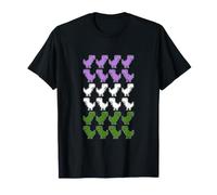 Drôle Dinosaures Pixel Art LGBT Genre Queer Drapeau T-Shirt