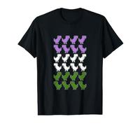Drôle Dinosaures Pixel Art LGBT Genre Queer Drapeau T-Shirt Graphique avec Valeur
