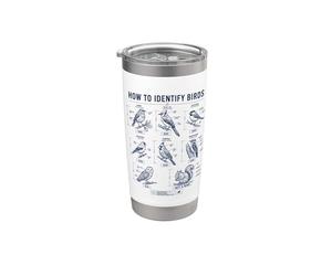 Drôle d'observation des oiseaux blague, comment identifier les oiseaux Gobelet isotherme en acier inoxydable double paroi