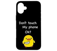 Drôle Don't Touch My Phone en Colère Mignon Canard Mème Coque pour iPhone 16 Plus