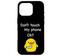 Drôle Don't Touch My Phone en Colère Mignon Canard Mème Coque pour iPhone 16 Pro