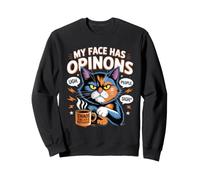 Drôle d'opinion Chat Buvant du café Sweatshirt