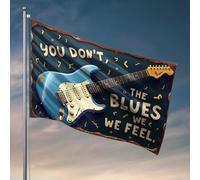 Drôle Dortoir Décor Guitare électrique : The Blues We Feel Flag College Posters For Guys Flags For Room Funny (152 x 244 cm)