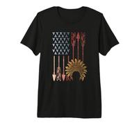Drôle Drapeau Indien Américain Tribe Patriotique T-Shirt Haut de Gamme