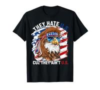 Drôle du 4 juillet, ils nous détestent parce qu'ils ne sont pas nous aigle à tête blanche T-Shirt