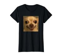 Drôle Effrayant et Souriant Chihuahua Visage Flou Meme T-Shirt Graphique avec Valeur