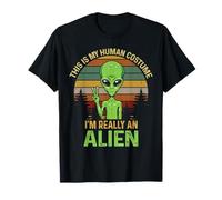 Drôle et Bizarre avec Inscription « This is My Human Costume I'm Really an Alien » T-Shirt