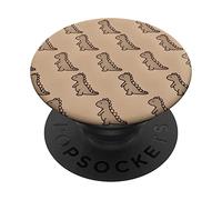 Drôle et mignon dinosaure marron trex en beige pour femme et fille PopSockets PopGrip Interchangeable