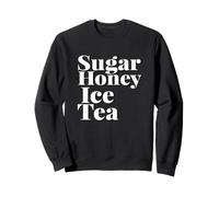 Drôle et Mignon « Sucre Honey Ice Tea » Texte Noir et Blanc Sweatshirt