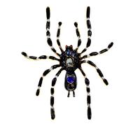 Drôle exagéré grosse araignée broche rétro épingle à insectes de couleur émail multicolore, noir, 7.5 * 9.1CM