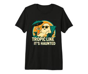 Drôle fantôme Tropique Like It's Haunted Pun Summer Summerween T-Shirt Haut de Gamme