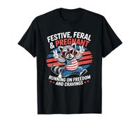 Drôle Festif Sauvage et Enceinte Courant sur Freedom Raton Laveur T-Shirt