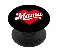 Drôle fête des mères Maman avec cœur Rouge PopSockets PopGrip Adhésif