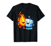 Drôle Feu et Glaçons Kawaii Amitié Amour T-Shirt