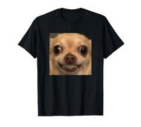 Drôle Flou Chihuahua Effrayant Chien Souriant Meme T-Shirt Graphique avec Valeur