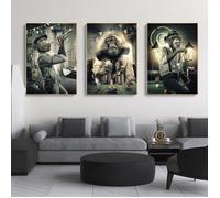 Drôle Fumer Singe Cartes À Jouer Impressions Sur Toile Peinture Animaux Billard Affiches Mur Art Photo Décor 50x70cmx3 Sans Cadre