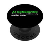 Drôle généré par l'IA pour créer Un Artiste Humain ridiculement talentueux PopSockets PopGrip Adhésif