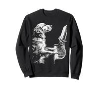Drôle Golden Retriever Chien Jouant du Piano Art Pianiste Graphique Sweatshirt