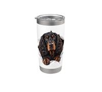 Drôle Gordon Setter Jetez un coup d'œil mignon amoureux des chiens Maman Papa Gobelet isotherme en acier inoxydable double paroi