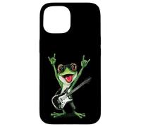 Drôle Grenouille Rock Joueur de Guitare Cool amphibien Design Coque pour iPhone 15