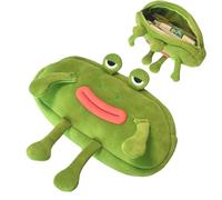 Drôle Grenouille Trousse à crayons - Étui pour animaux en peluche, porte-papier à lettre bouche, sac rembourré doux, accessoires en tissu durable, sacs de rangement | Style adorable avec une