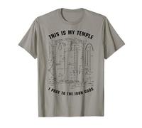 Drôle Gym Temple Pray Iron Gods Power Rack Diagramme Lifter T-Shirt