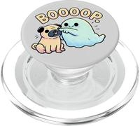 Drôle Halloween fantôme Carlin Boop Idiot Chien Humour PopSockets PopGrip pour MagSafe