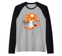 Drôle Halloween fantôme Lune Boire de la bière Manche Raglan