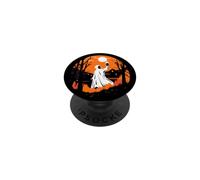 Drôle Halloween fantôme Lune Boire de la bière PopSockets PopGrip Adhésif