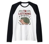 Drôle hérisson Maman j'écoute avec Mes Yeux Mignon Animal O Manche Raglan