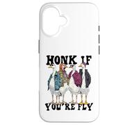 Drôle Honk If You're Fly Goose Streetwear Art Coque pour iPhone 16