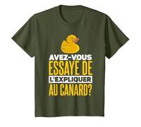 Drôle Humour Canard T-Shirt, Enfant, Olive, 6 Ans