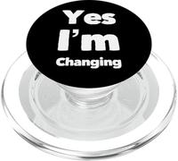 Drôle Humour Texte Drôle pour Changement Drôle Oui Je Change PopSockets PopGrip pour MagSafe