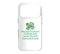 Drôle Irlandais bénédiction paradisiaque Diable Mort trèfle à 4 Feuilles Irlande Coque pour iPhone 17 Pro
