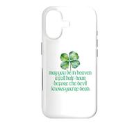 Drôle Irlandais bénédiction paradisiaque Diable Mort trèfle à 4 Feuilles Irlande Coque pour iPhone 17
