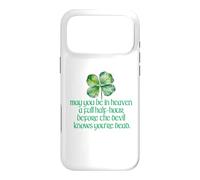 Drôle Irlandais bénédiction paradisiaque Diable Mort trèfle à 4 Feuilles Irlande Coque pour iPhone 17 Pro Max