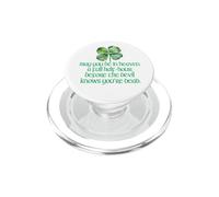 Drôle Irlandais bénédiction paradisiaque Diable Mort trèfle à 4 Feuilles Irlande PopSockets PopGrip pour MagSafe