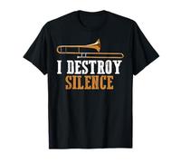 Drôle Je Détruis Le Silence Trombone Musicien Cuivres T-Shirt